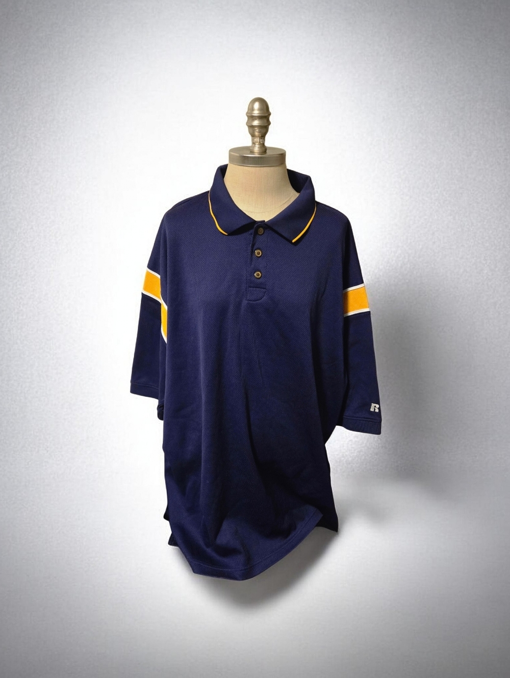 Men's Russell Athletic Dry Power Button Up  Short Sleeve Polo Shirt XXL New!